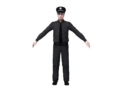 Modern security men. 3d model