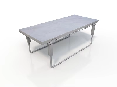 Sturdy Modern Folding Furniture Table With Gray Tabletop And Metal Frame 3d model