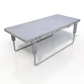 Sturdy Modern Folding Furniture Table With Gray Tabletop And Metal Frame