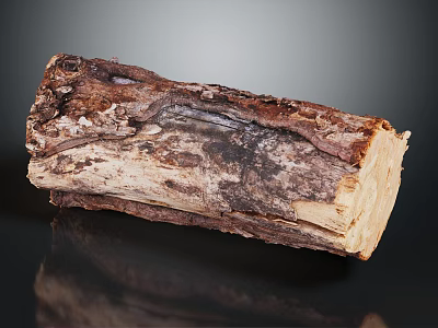 Natural Wood Stone Material Log Featuring Rustic Bark Texture And Solid Details 3d model