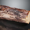 Natural Wood Stone Material Log Featuring Rustic Bark Texture And Solid Details