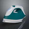 Modern Teal And White Iron With Ergonomic Handle And Smooth Base 3d model