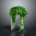 White Trellis Garden Arch Adorned With Lush Green Vines For Outdoor Decoration