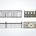 Railings With Leaf Patterns Arched Designs Vertical Bars And Decorative Patterns 3d model