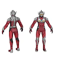 Game Movie Character Red White Suit Front Back View With Silver Armor Helmet