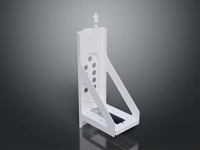 White Equipment Bracket With Multiple Mounting Holes And Sturdy Support Structure 3d model