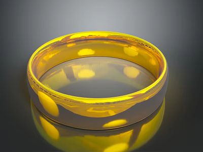 Yellow Glossy Polka Dot Bracelet Smooth Circular Design Daily Use Accessory 3d model