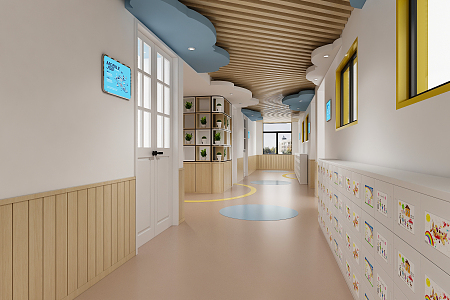 Modern Kindergarten Walkway 3d model