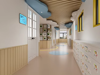 Modern Kindergarten Walkway 3d model