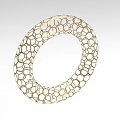 Golden Hexagonal Mesh Ring Shaped Decorative Ornament for Home Decor