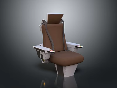 Modern Single Sofa with Brown Leather Upholstery Comfortable Armrests and Ergonomic Backrest Design 3d model