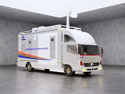 TV broadcast vehicle 3d model