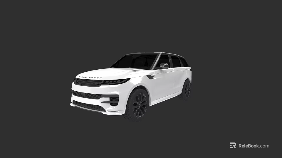 White Range Rover Sport SUV With Modern Design And Black Wheels 3d model 