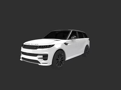 White Range Rover Sport SUV With Modern Design And Black Wheels 3d model
