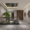 Modern Teahouse Interior With Display Shelves And Seating