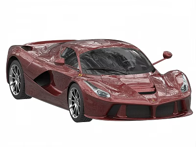 Red Sports Car With Sleek Aerodynamic Body And Shiny Alloy Wheels 3d model