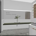 Modern Dental Clinic Interior Design With Blue Dental Chair And White Reception Desk