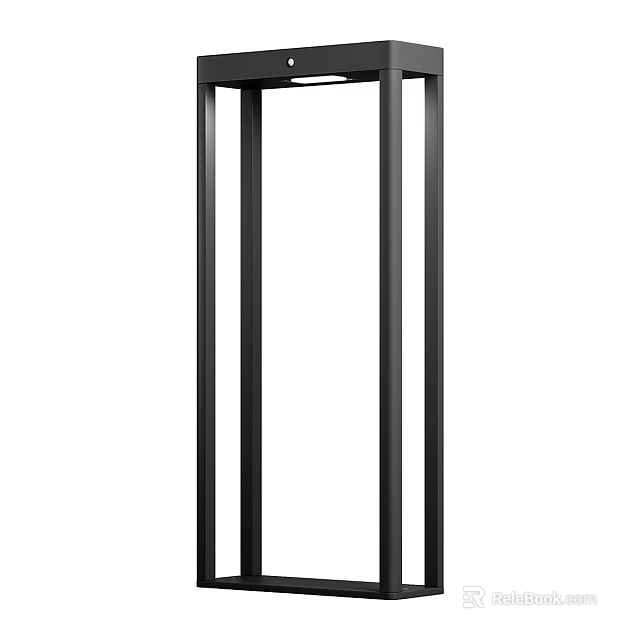 Modern Black Metal Floor Lamp with Minimalist Stand and Sleek Structure Design 3d model 