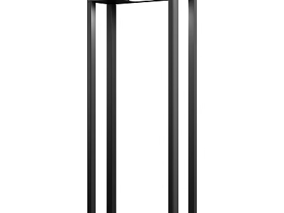 Modern Black Metal Floor Lamp with Minimalist Stand and Sleek Structure Design 3d model