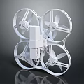 White Quadrotor Drone With Four Propellers And Modern Design Structure 3d model