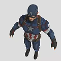 Game Movie Character Captain America in Blue Red White Uniform With Chest Star and Helmet