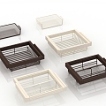 Modern embedded storage basket 3d model