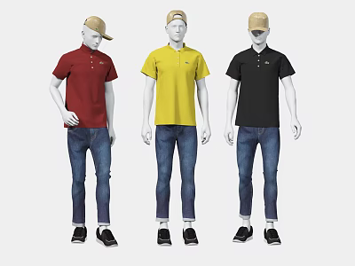 lacoste Model Shoes Store Display Clothing Sportswear Male Model Fashion Clothes Clothing Window Fashion Polo 3d model