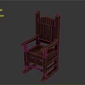 Classic Wooden Armchair With Vertical Slat Back And Sturdy Armrests
