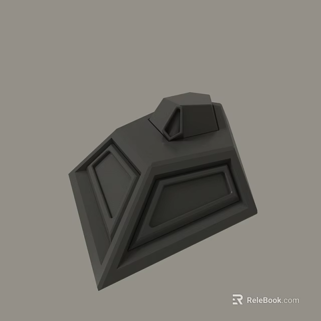 Modern Black Angular Geometric 3D Model With Abstract Design Features 3d model 