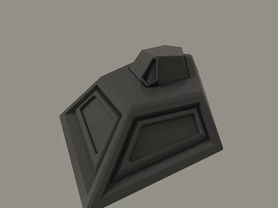Modern Black Angular Geometric 3D Model With Abstract Design Features 3d model