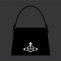 Stylish Black Handbag With Saturn Logo Classic Daily Living Accessory