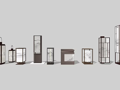 Modern Outdoor Lights With Sleek Metal And Glass Designs For Garden And Pathway 3d model