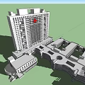 Modern High Rise Building With Surrounding Low Rise Structures And Urban Design