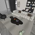 Modern Sofa Coffee Table Combination Leisure Chair Carpet Floor Lamp 3d model