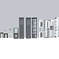 Modern Elevator Design Collection Featuring Glass Panels and Black White Gray Frames 3d model