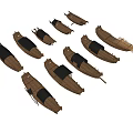 Traditional Handcrafted Wooden Boat Models With Various Designs And Black Canopies