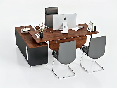 Office desks and chairs desk manager desks and chairs boss desks and chairs president desks and chairs 3d model