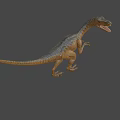 Tyrannosaurus Rex Running On Grassland With Cracked Ground Open Mouth And Sharp Teeth