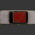 Vintage Sedan Car With Red Roof And Light Colored Body Classic Retro Design