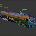 modern light rail train subway high-speed rail 3d model