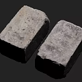 Two Natural Stone Blocks Featuring Wooden Details And Solid Surface Structures