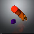 Modern 3D Designed Gradient Glove In Red To Orange With Purple Accent Fashion Accessory