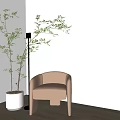 Modern Floor Lamp With Sunset Light Projection And Armchair In Living Room