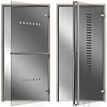 Metal Storage Cabinets With Various Designs Handles And Ventilation Grilles