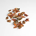 Natural Ground Cover With Autumn Fallen Leaves In Brown Orange Tones