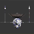 Advanced Satellite Communication Equipment with Solar Panels Antenna and TM Markings