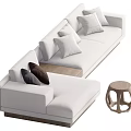 New Chinese Style Multi-person Sofa Log Style Multi-person Sofa 3d model
