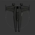 Black Futuristic Aircraft Model With Aerodynamic Design And Twin Engine Features