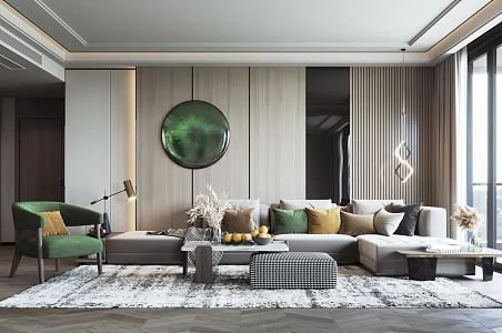 modern living room 3d model