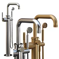 Stylish Bathroom Shower Faucets with Gold and Silver Finishes and Showerhead Components